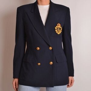 Men's Black Blazer with Gold Buttons